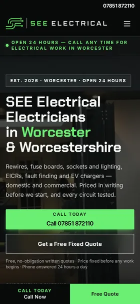 SEE Electrical’s website on a phone.